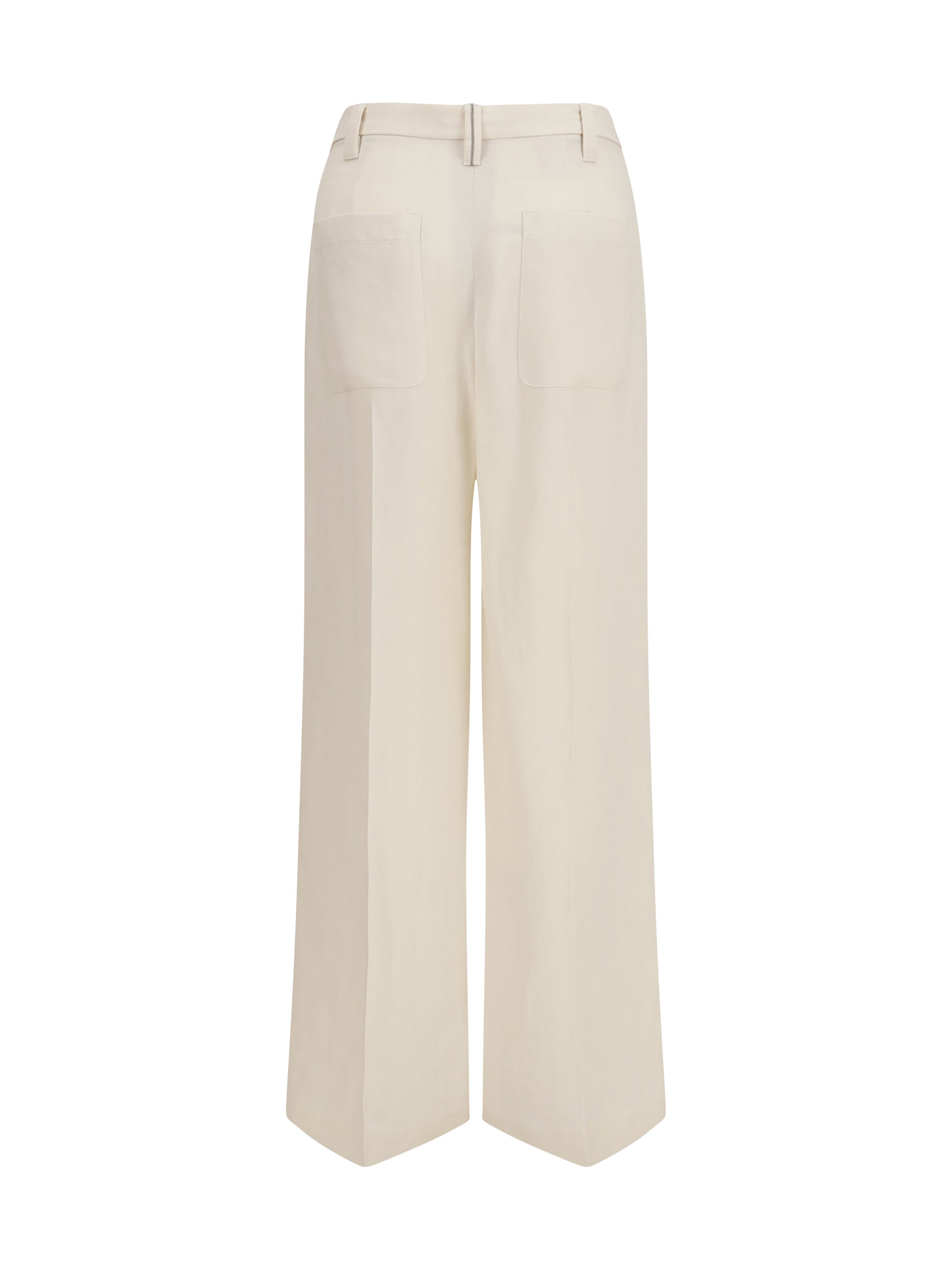 wide pants in fluid twill