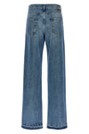 two-tone layered cotton denim jeans