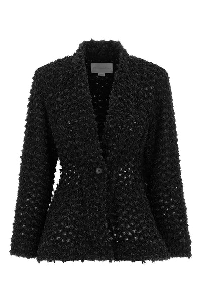 blazer in cotton denim worked