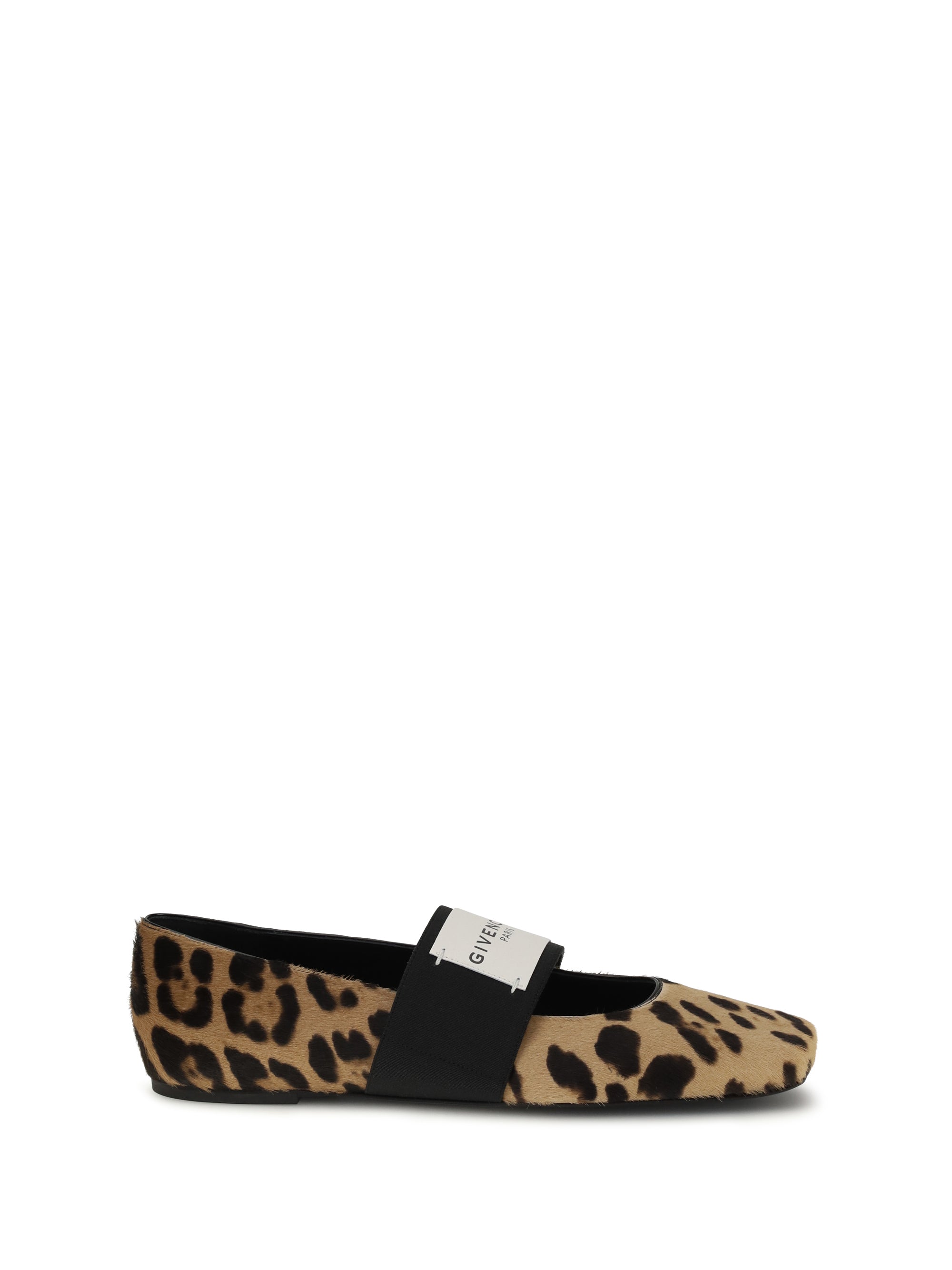 leopard print sliced square ballerinas