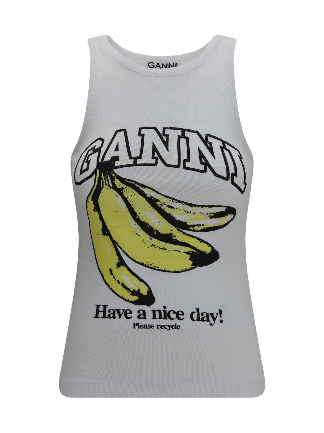 GANNI M banana cotton tank top