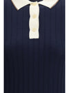 short sleeve polo in virgin wool and cashmere with accessory detail