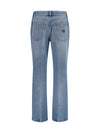 washed denim five-pocket jeans