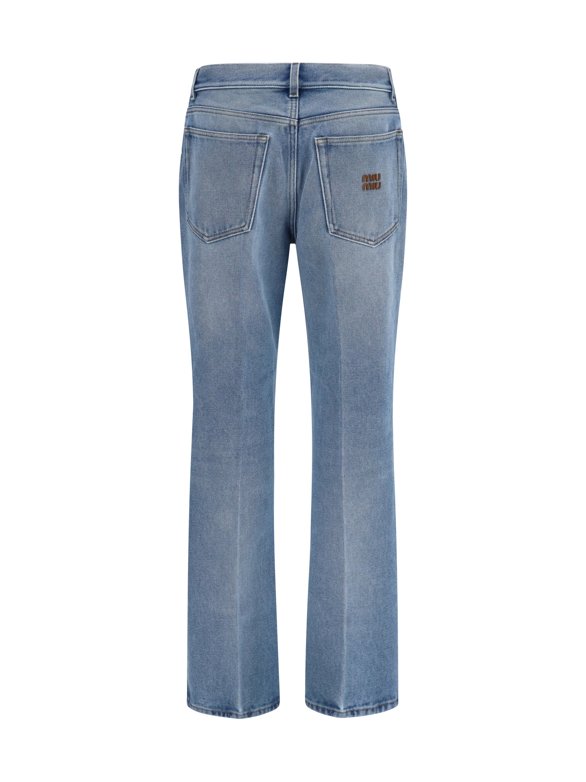 washed denim five-pocket jeans