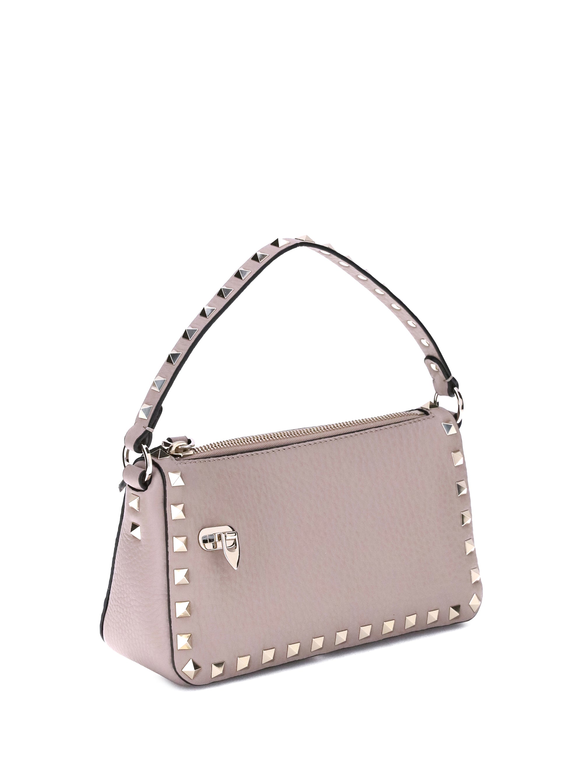 rockstud zip-up shoulder bag
