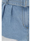flared denim shorts with undershorts