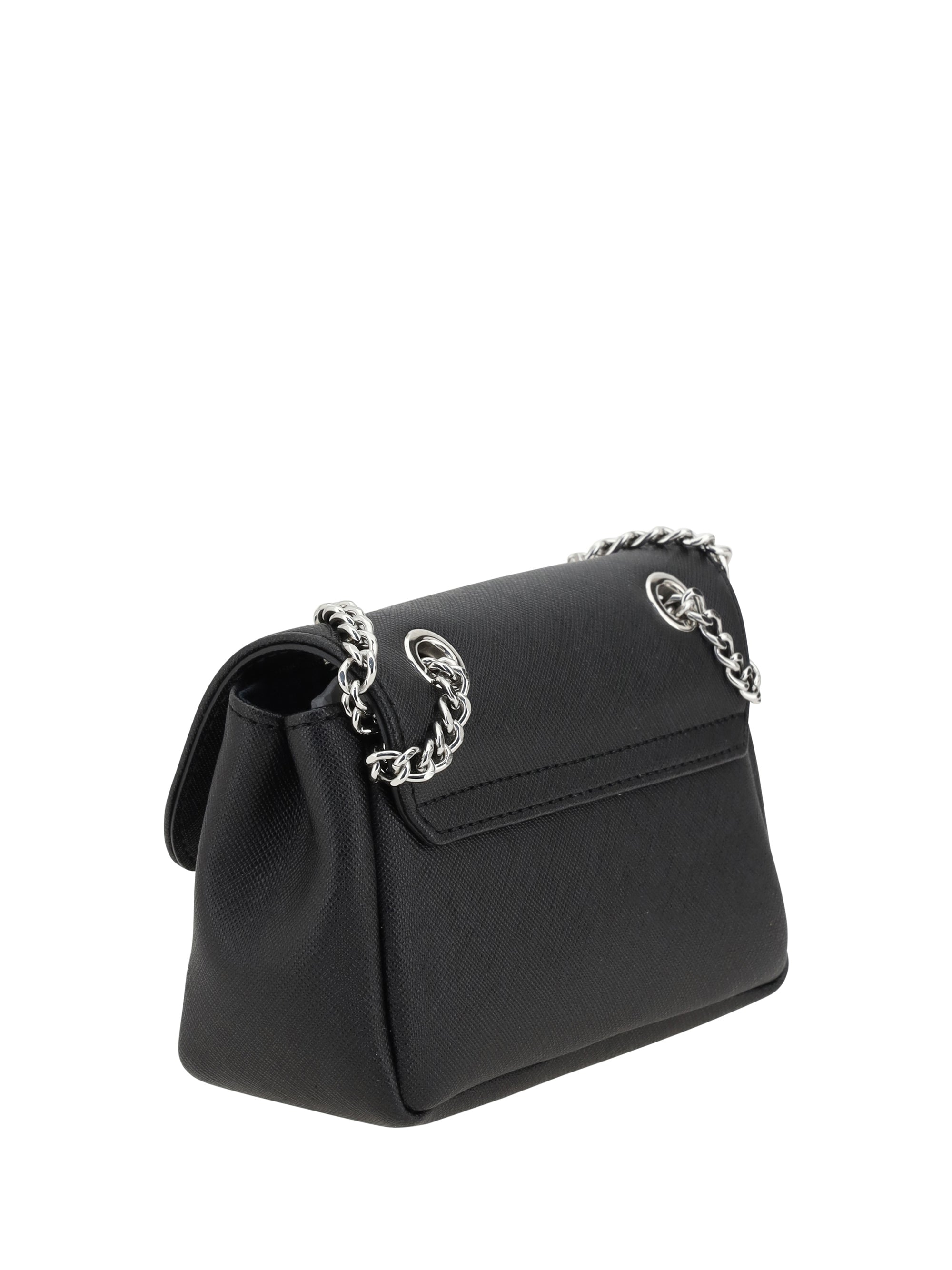 shoulder bag with orb plaque