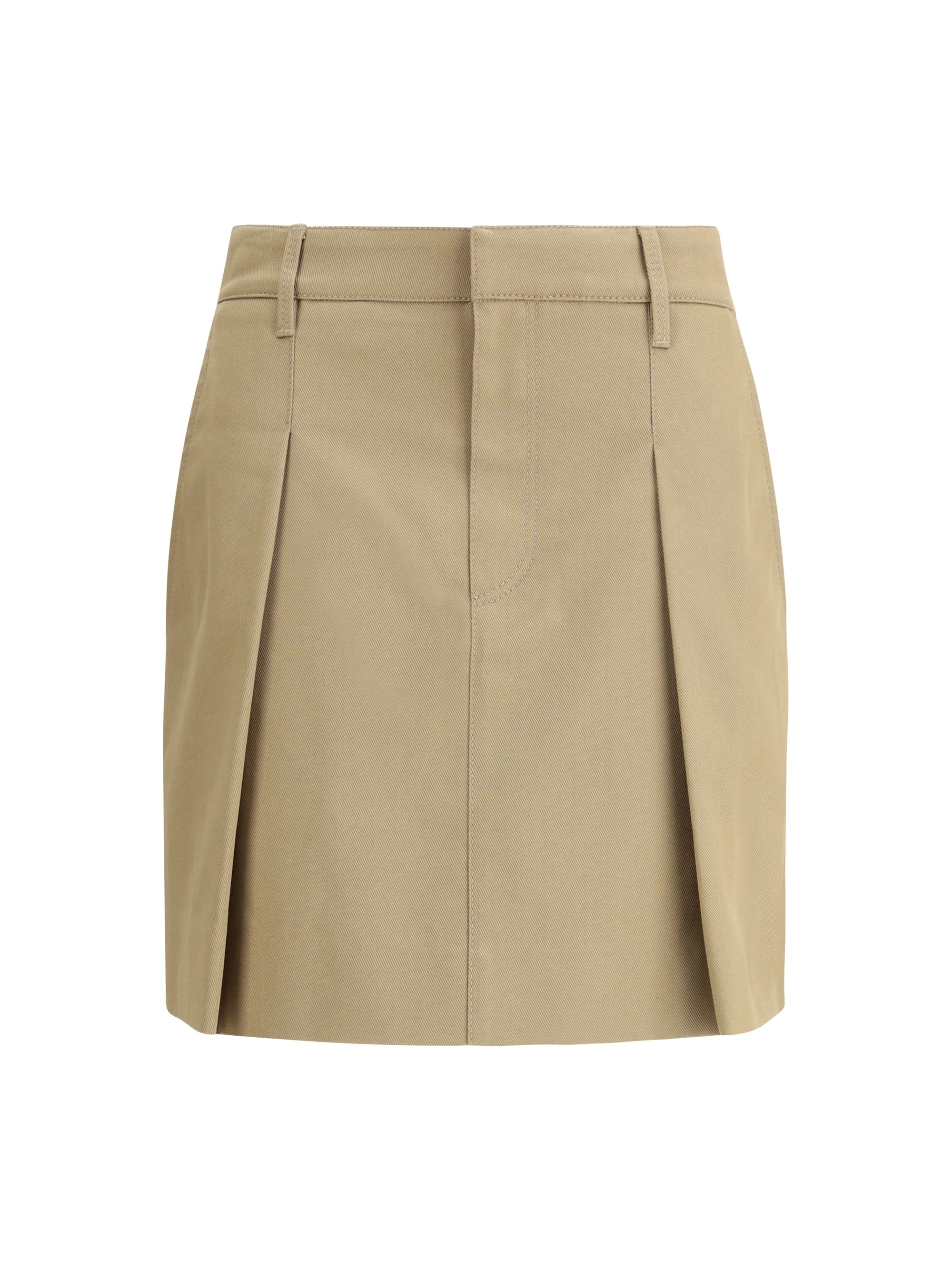 BRUNELLO CUCINELLI 38 pleated cotton short skirt