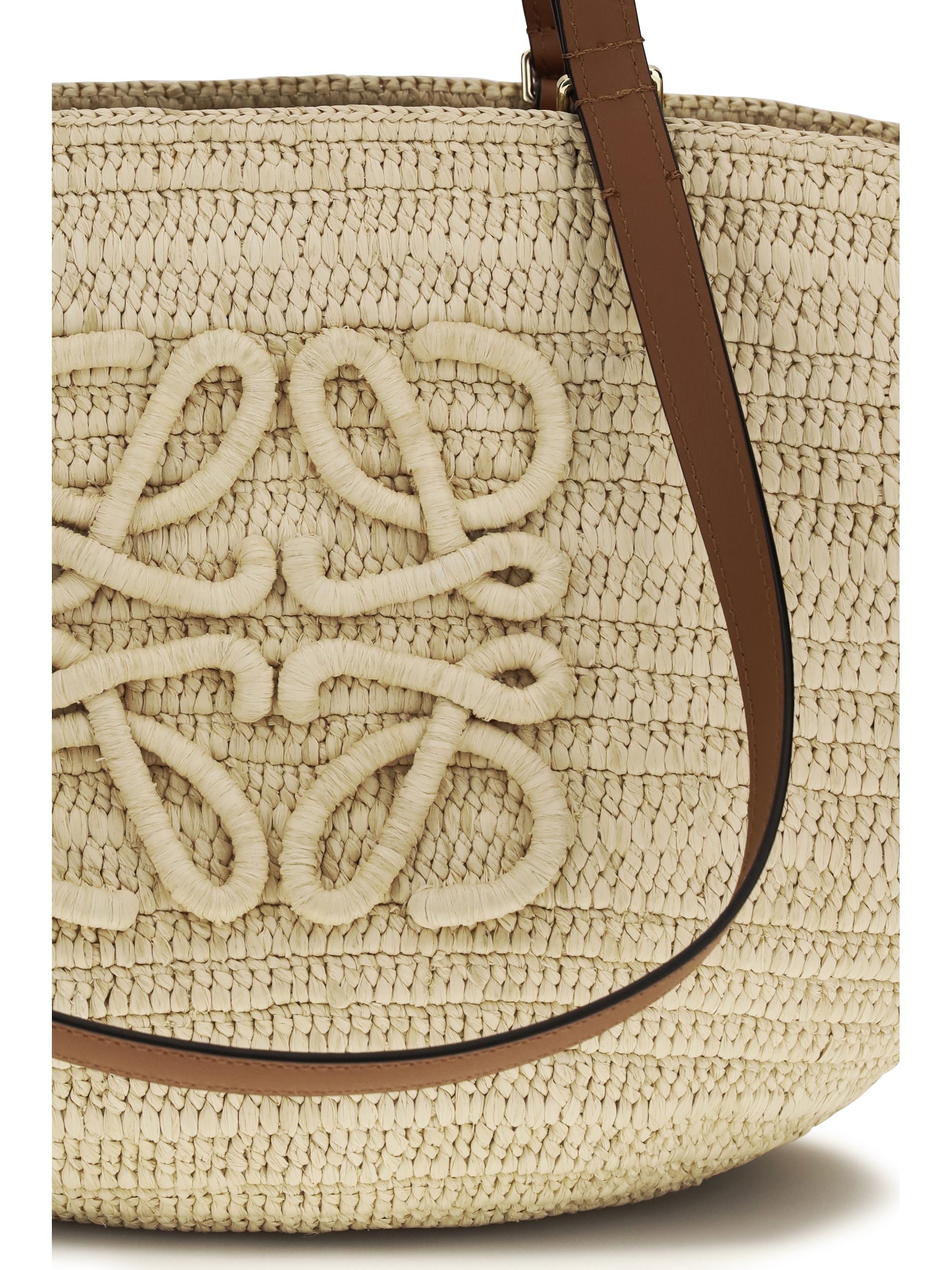 loewe x paula’s ibiza medium eclipse raffia and calfskin handbag