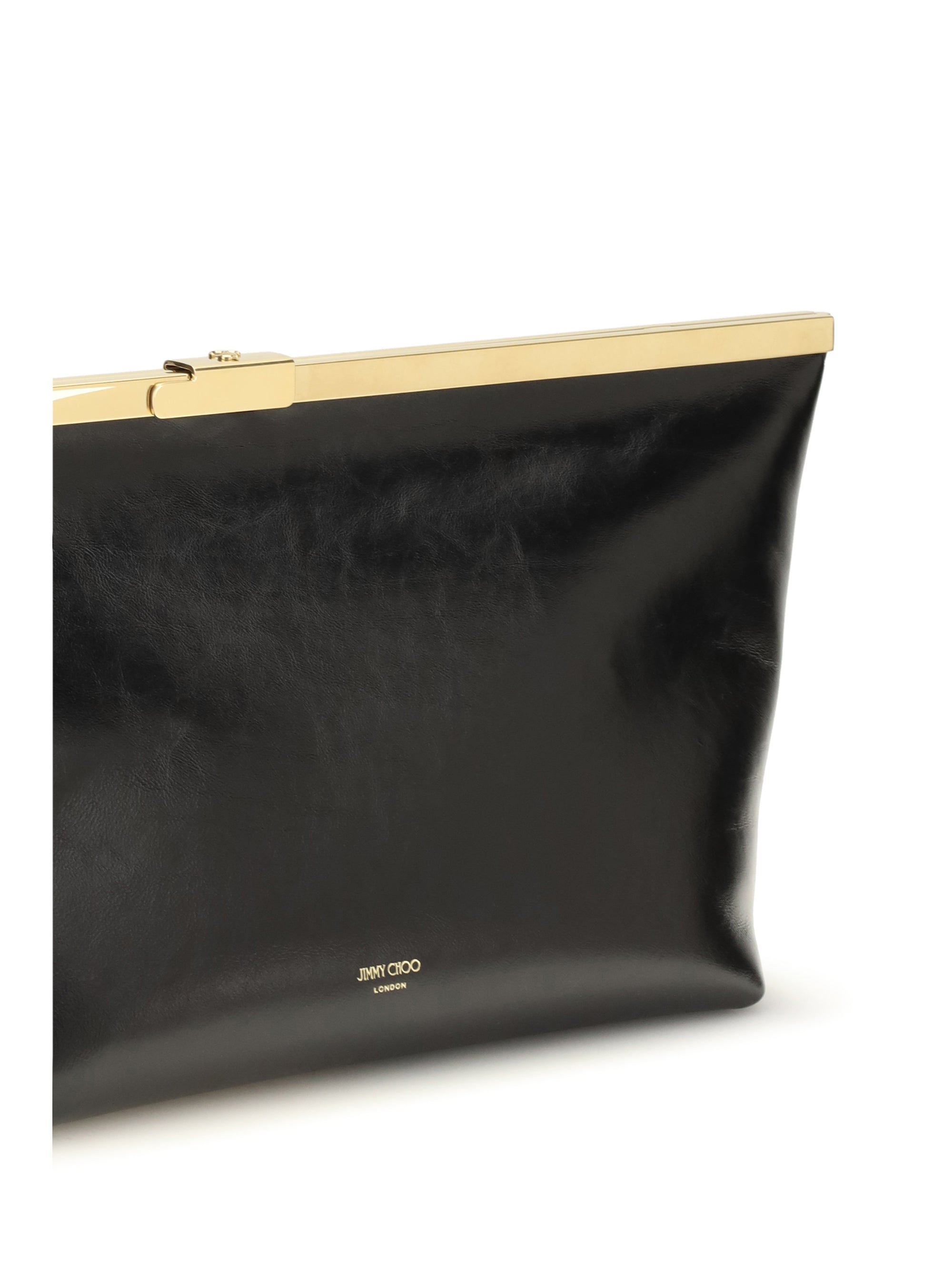large ganache biker leather clutch