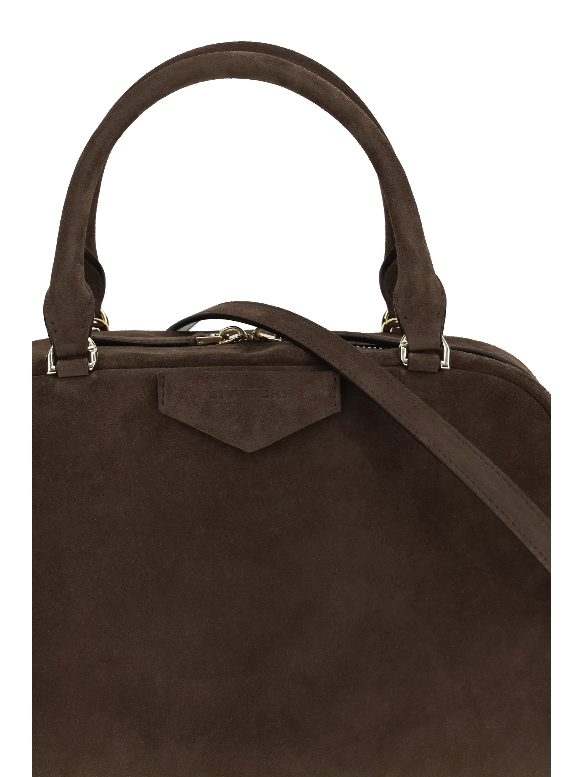 antigona east-west soft medium suede handbag