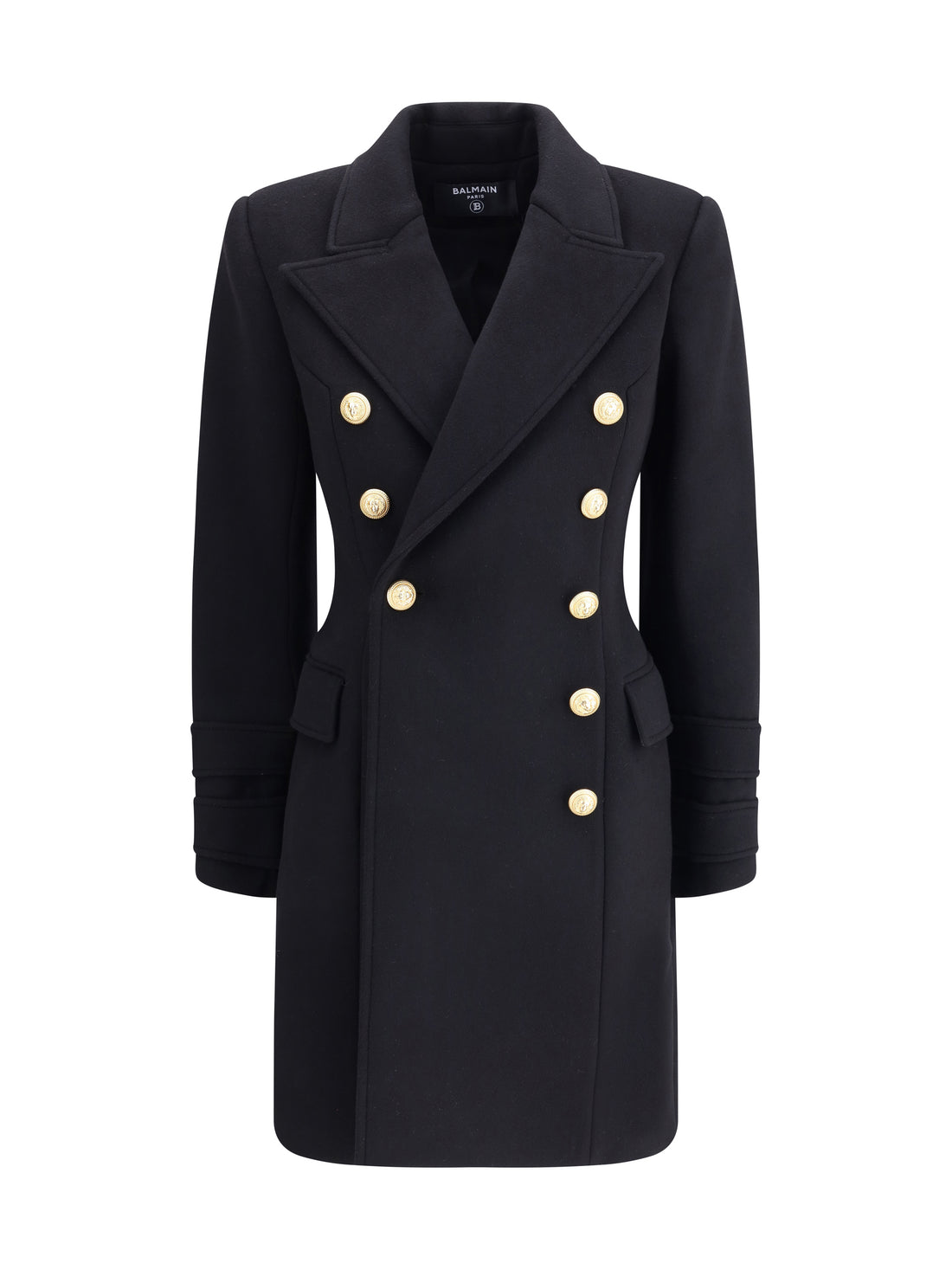 BALMAIN 36  wool and cashmere double-breasted coat