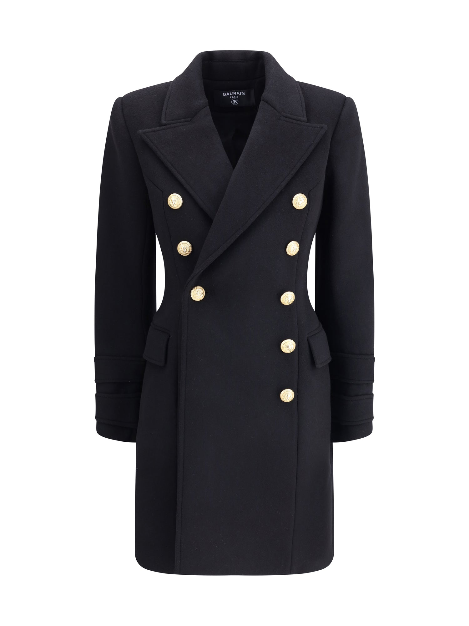 BALMAIN 36  wool and cashmere double-breasted coat