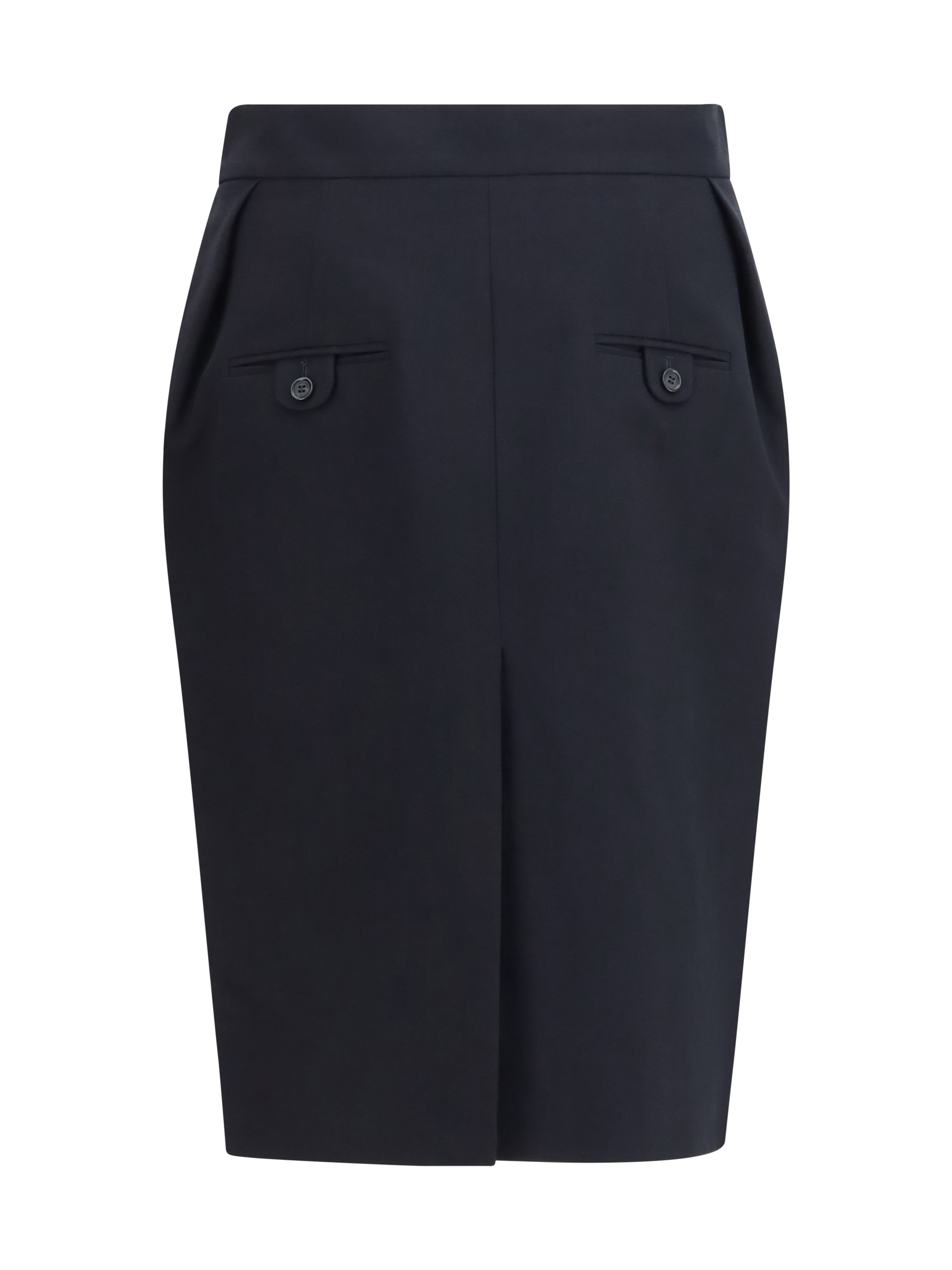 pleated midi skirt