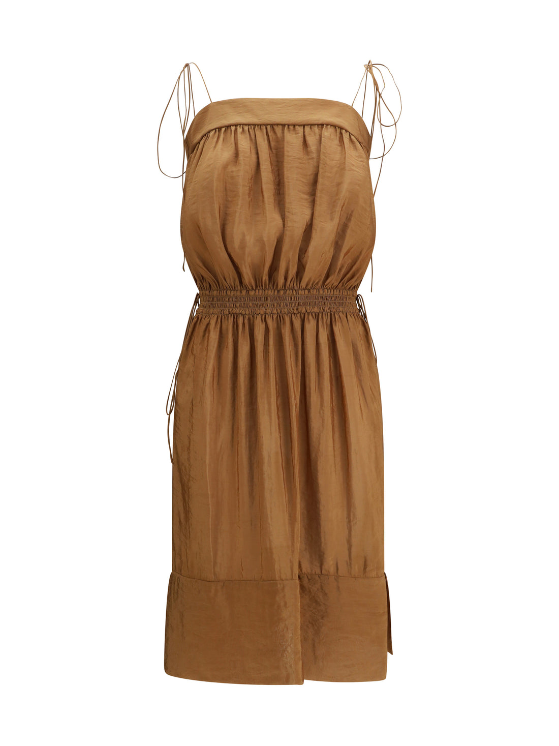 SAINT LAURENT 38 satin dress with balloon bodice