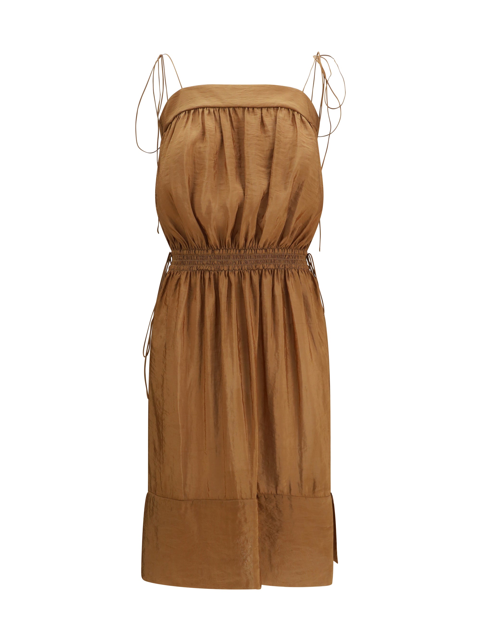 SAINT LAURENT 38 satin dress with balloon bodice