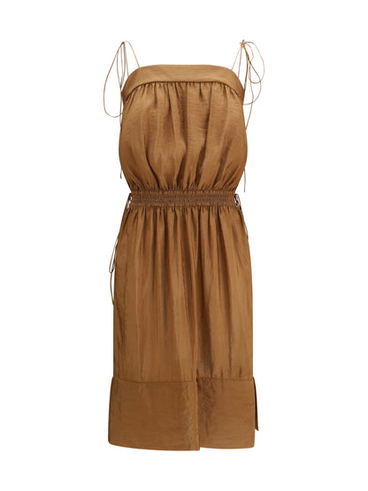 SAINT LAURENT 38 satin dress with balloon bodice