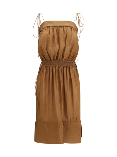 satin dress with balloon bodice