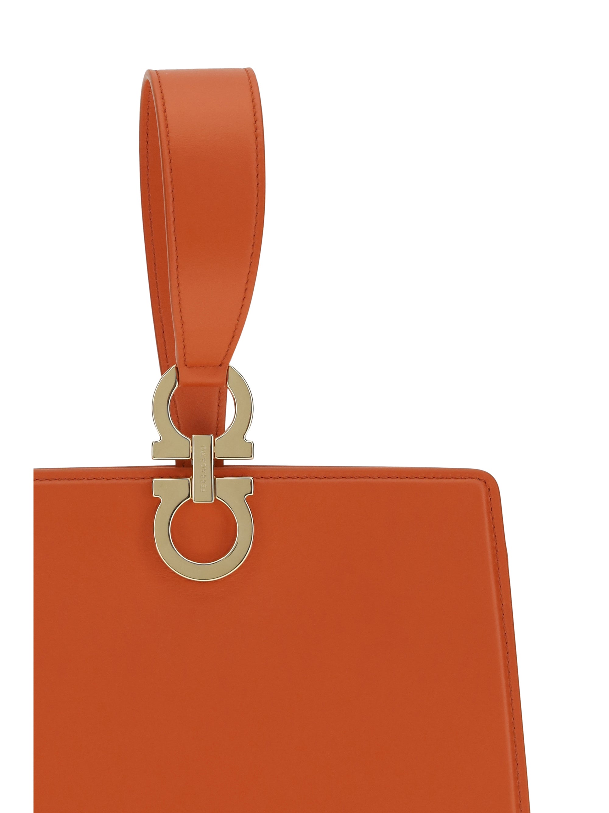 rigid leather handbag