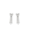 crystal bow drop earrings
