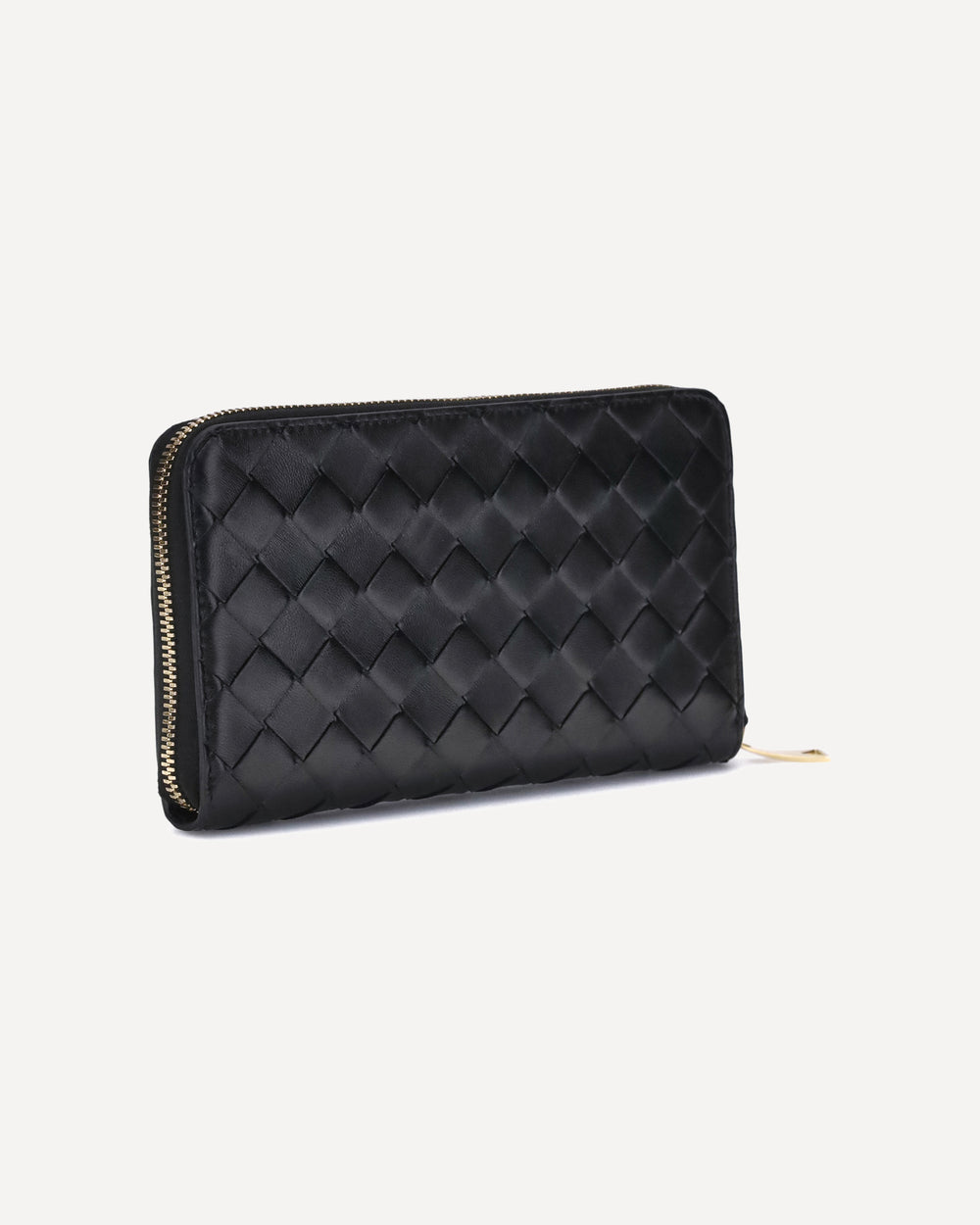 intrecciato zippered wallet
