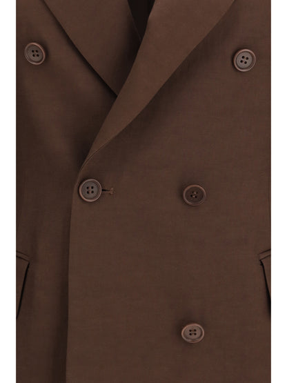 P.A.R.O.S.H. L double-breasted blazer in a ribbed fabric