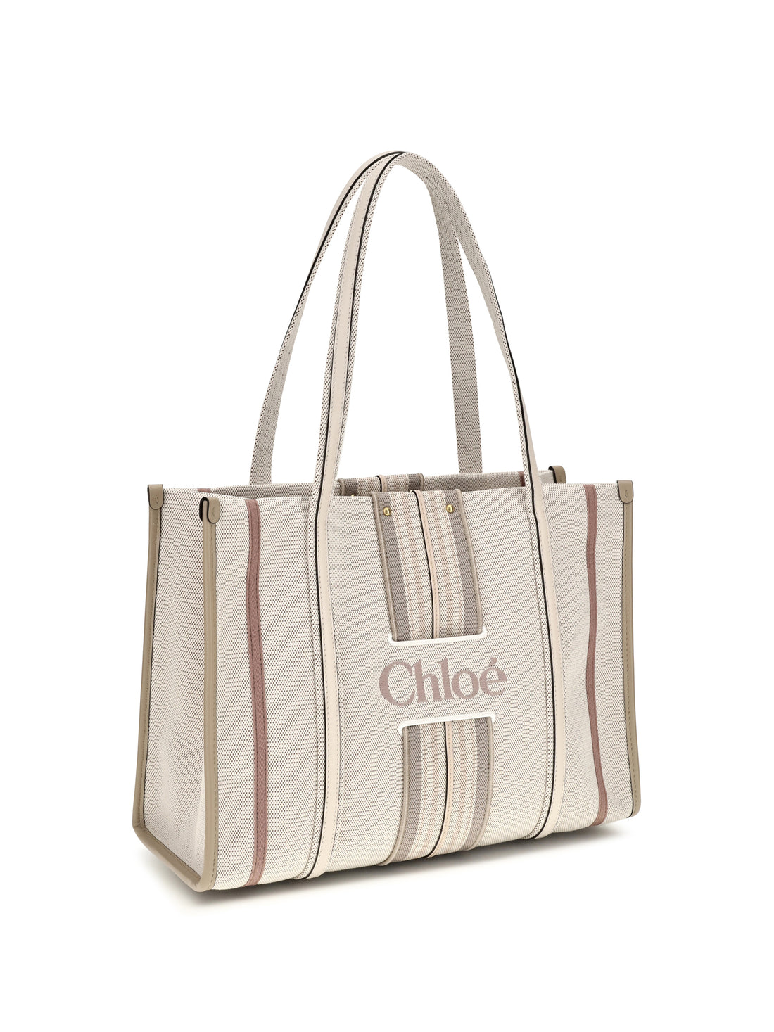 CHLOÉ OS woody loop canvas tote bag