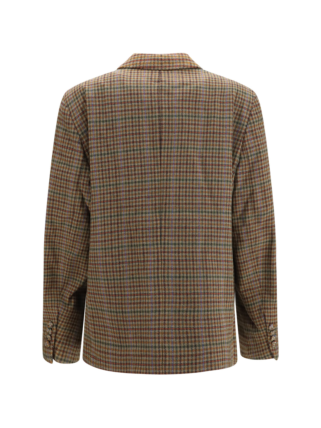 GANNI 36 checked twill blazer