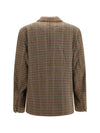 checked twill blazer