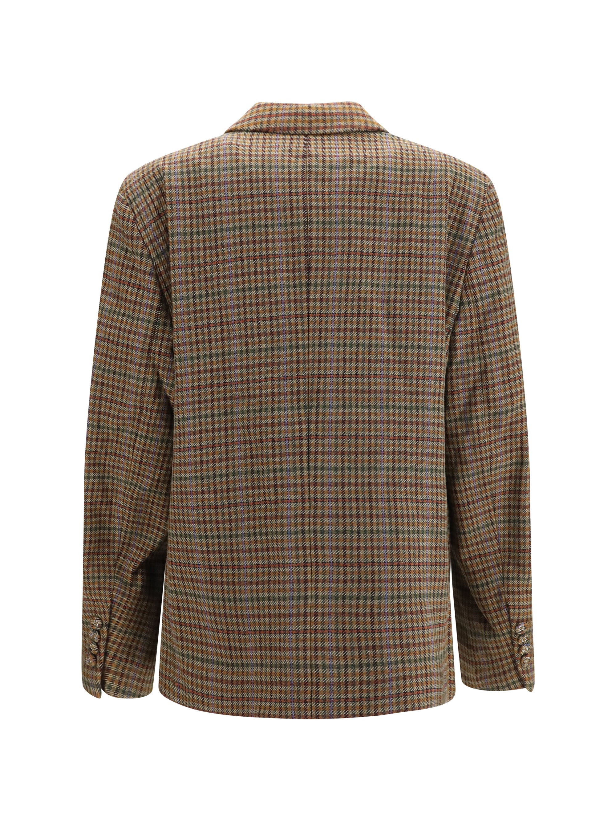 checked twill blazer