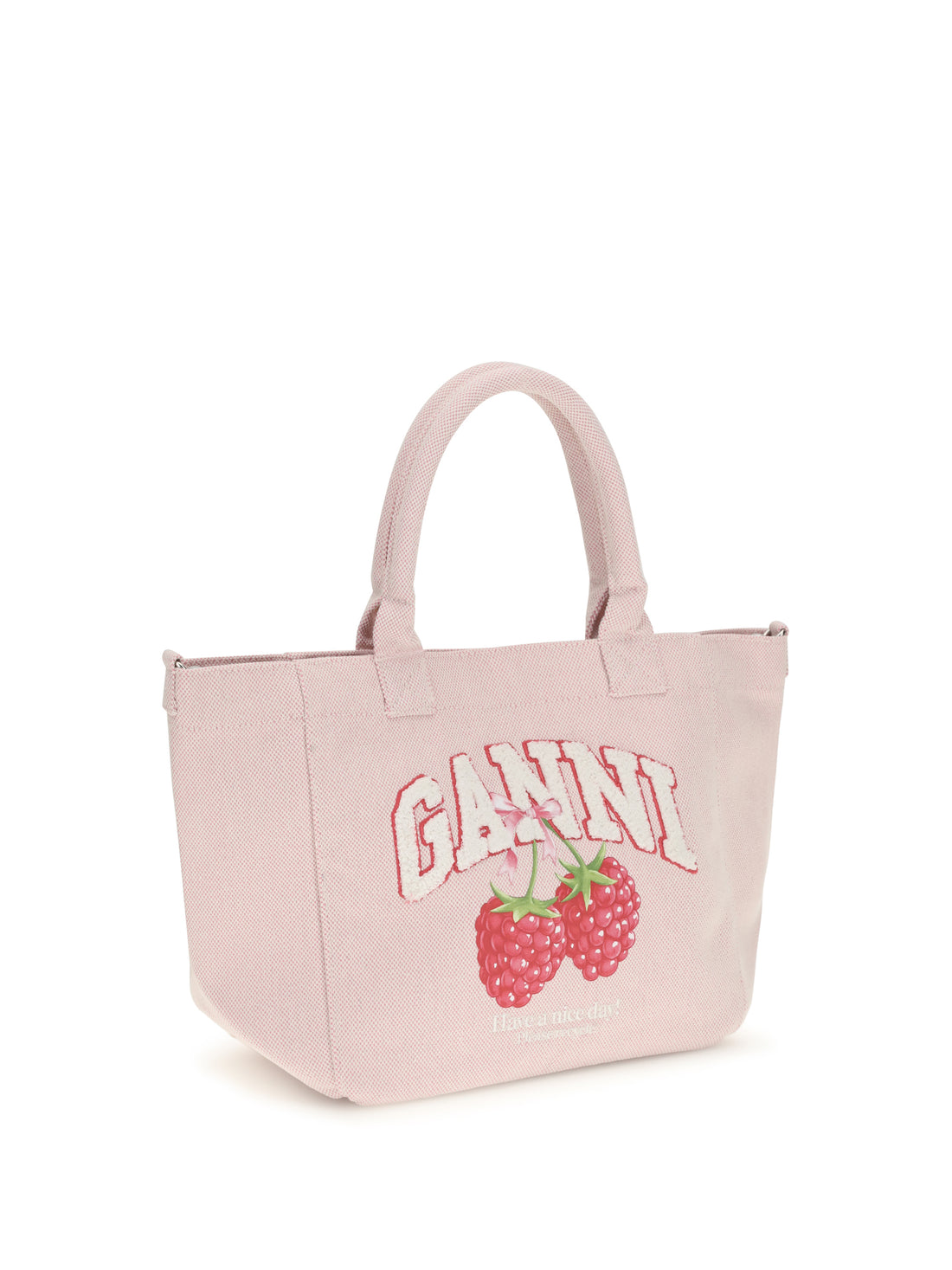 GANNI OS small easy shopper raspberry print