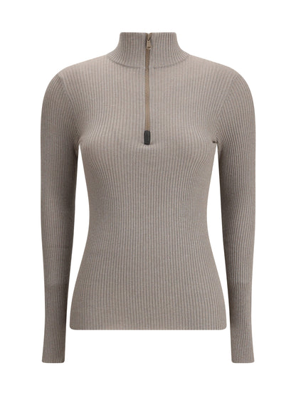 BRUNELLO CUCINELLI S zipped high neck top 