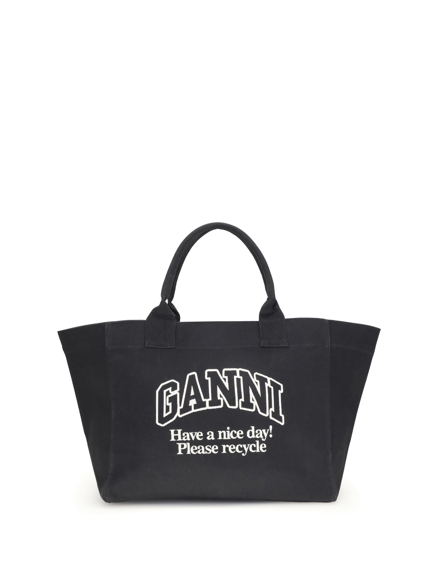 GANNI OS xxl canvas tote bag