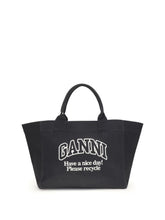 GANNI OS xxl canvas tote bag