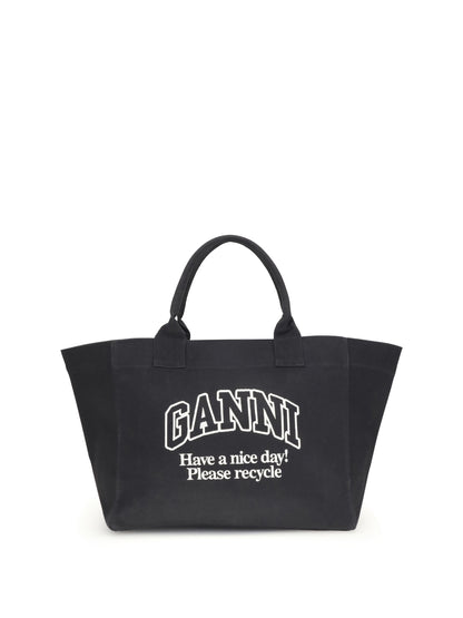 GANNI OS xxl canvas tote bag