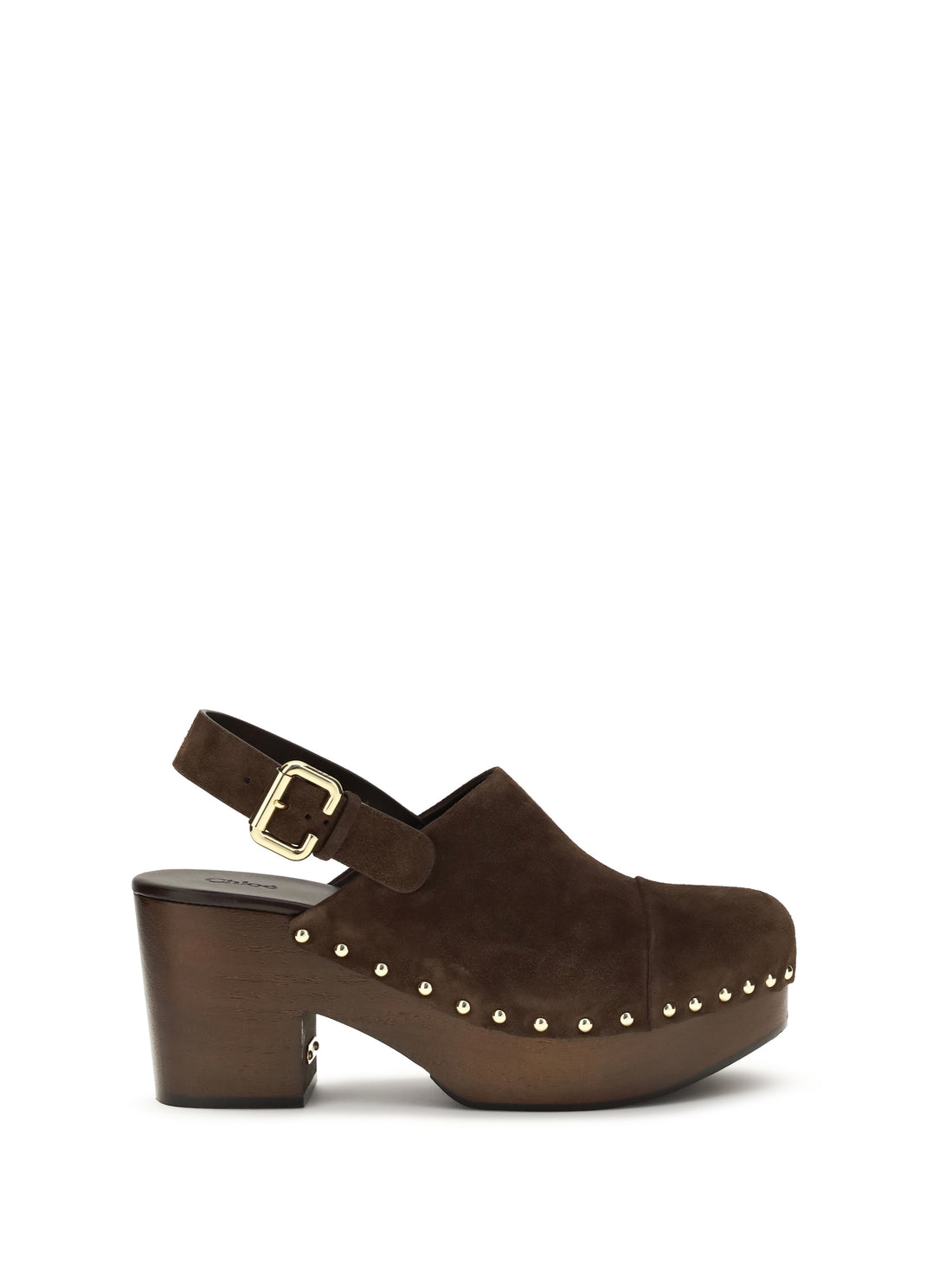 CHLOÉ 36 jeannette wedge clogs in glossy calfskin