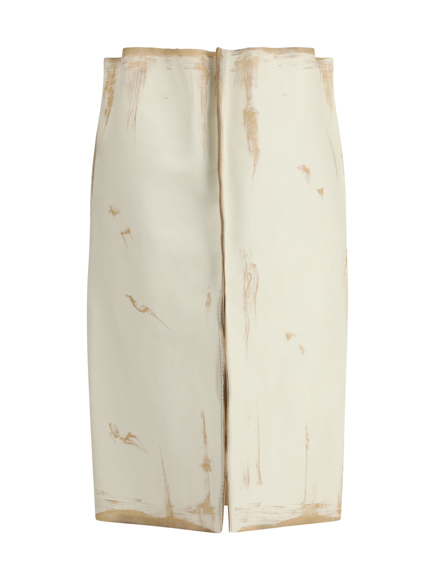 PRADA 40 midi leather skirt