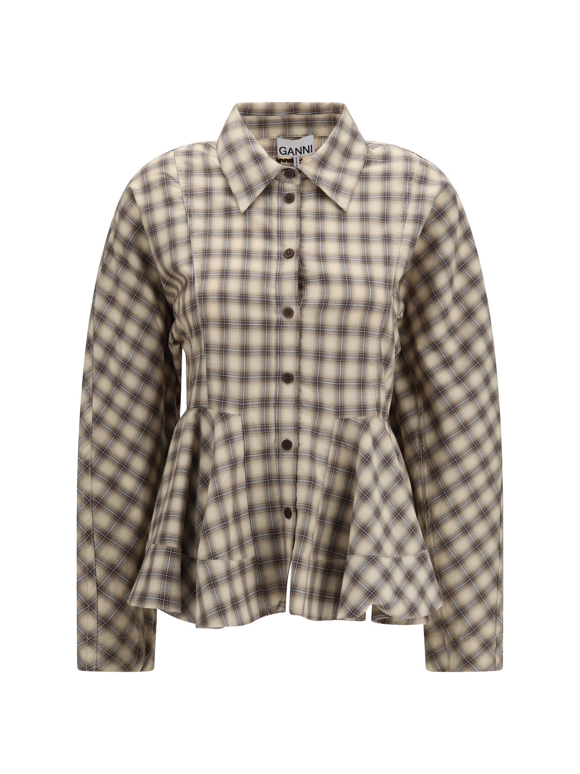 check flannel peplum shirt