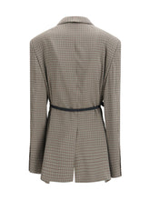 BALENCIAGA 38 single-breasted vichy jacket 