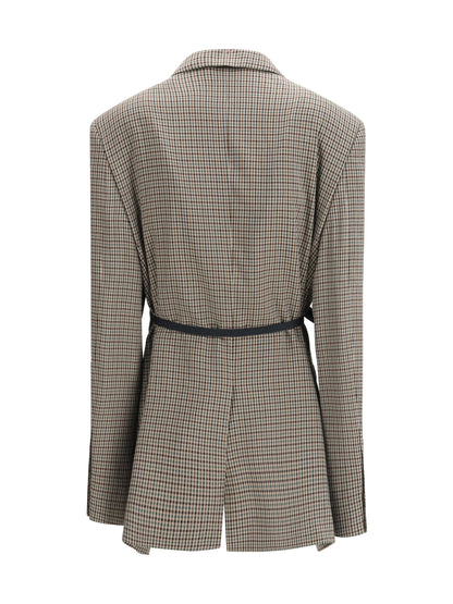 BALENCIAGA 38 single-breasted vichy jacket 