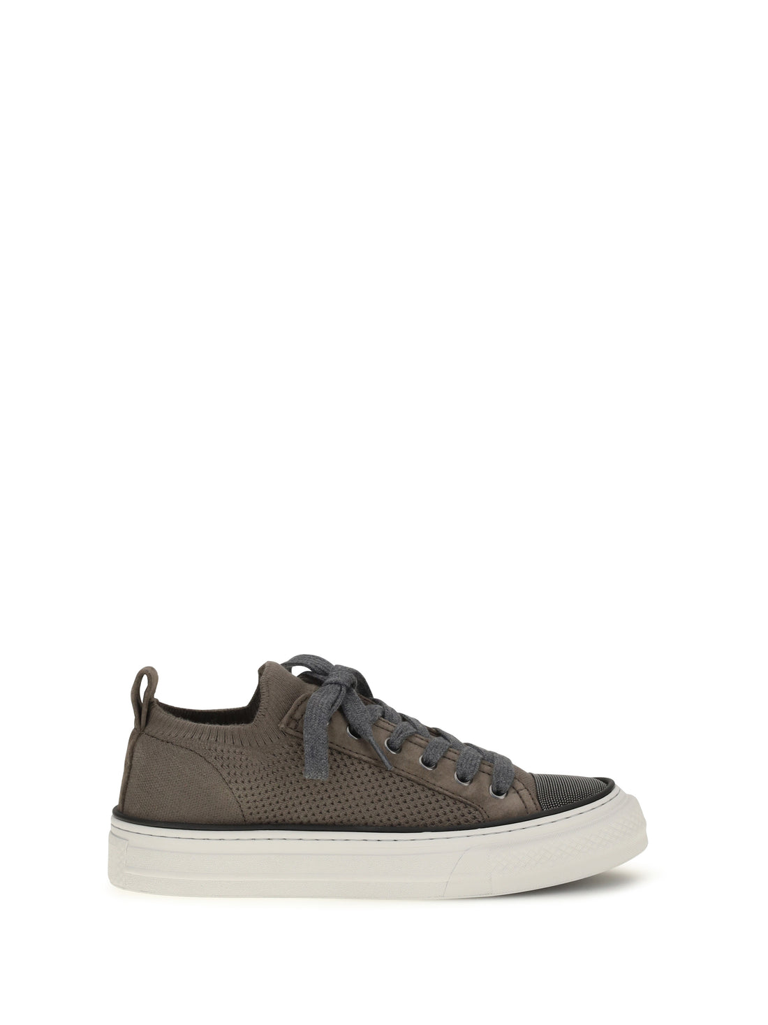 BRUNELLO CUCINELLI 37 cotton knit and suede sneakers