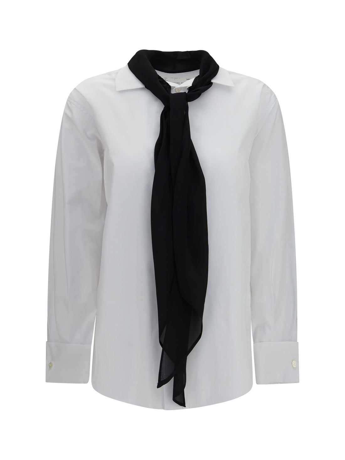 SACAI 2 cotton poplin scarf shirt