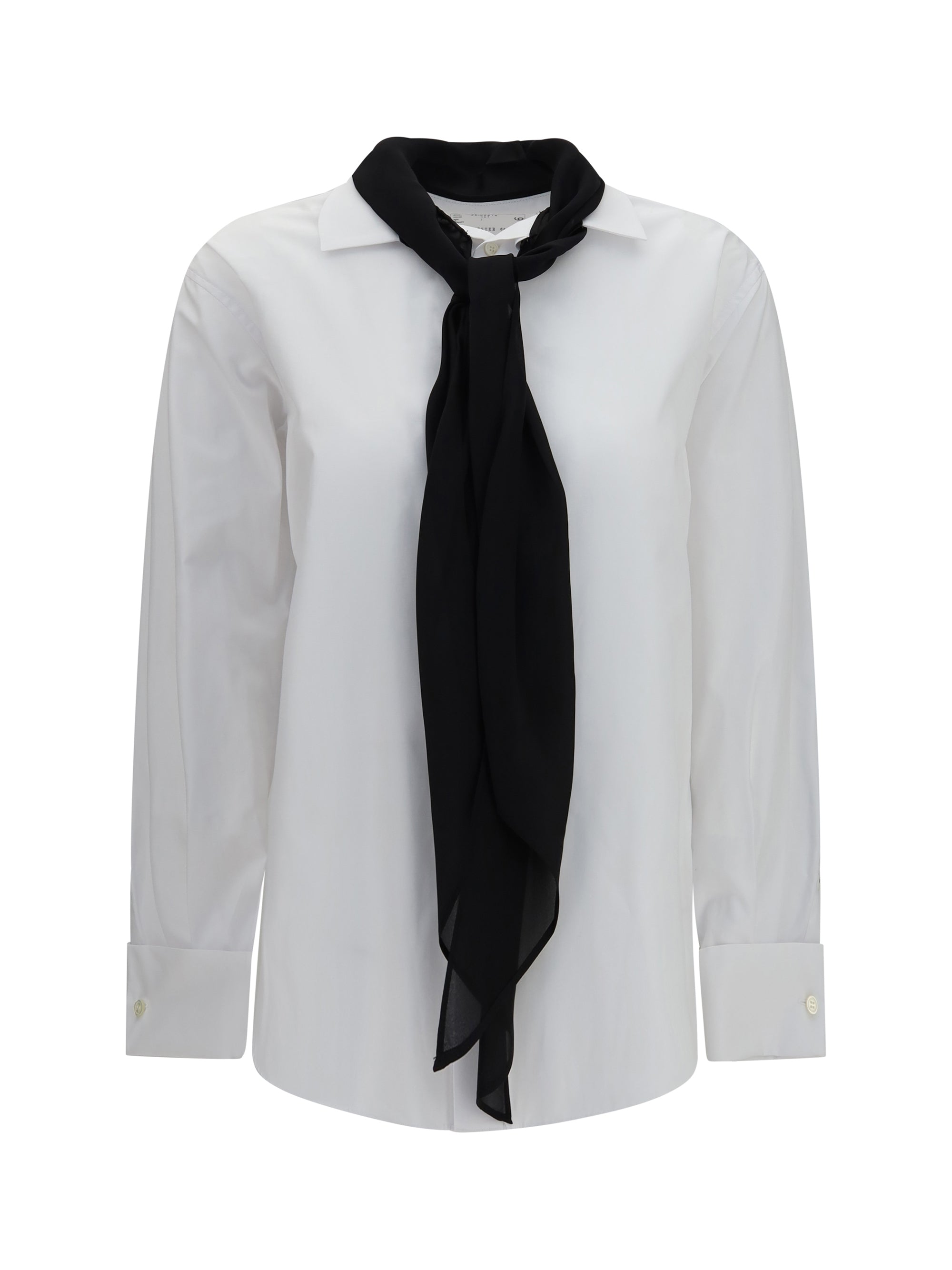cotton poplin scarf shirt