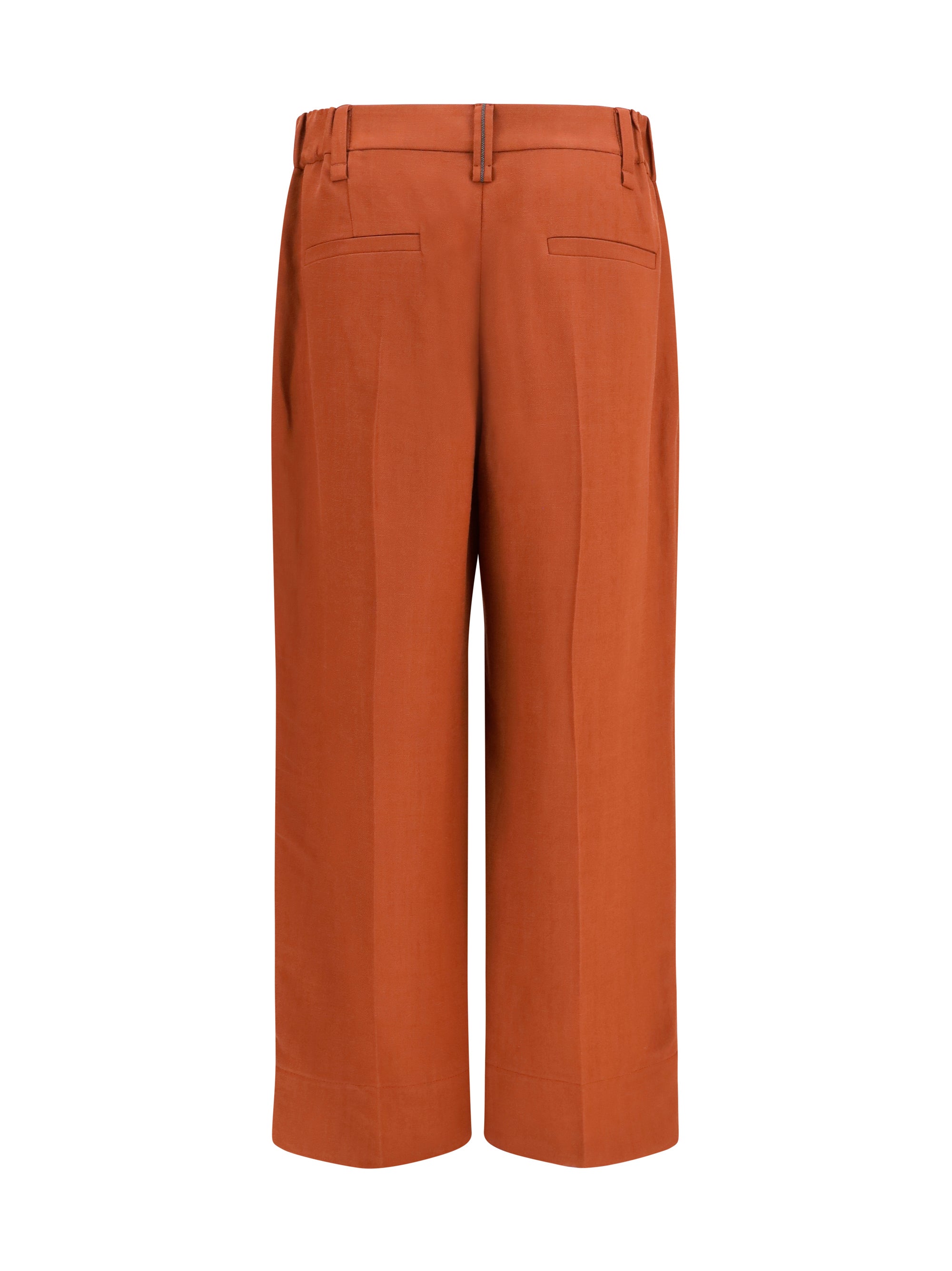 cigarette pants in fluid viscose and linen twill