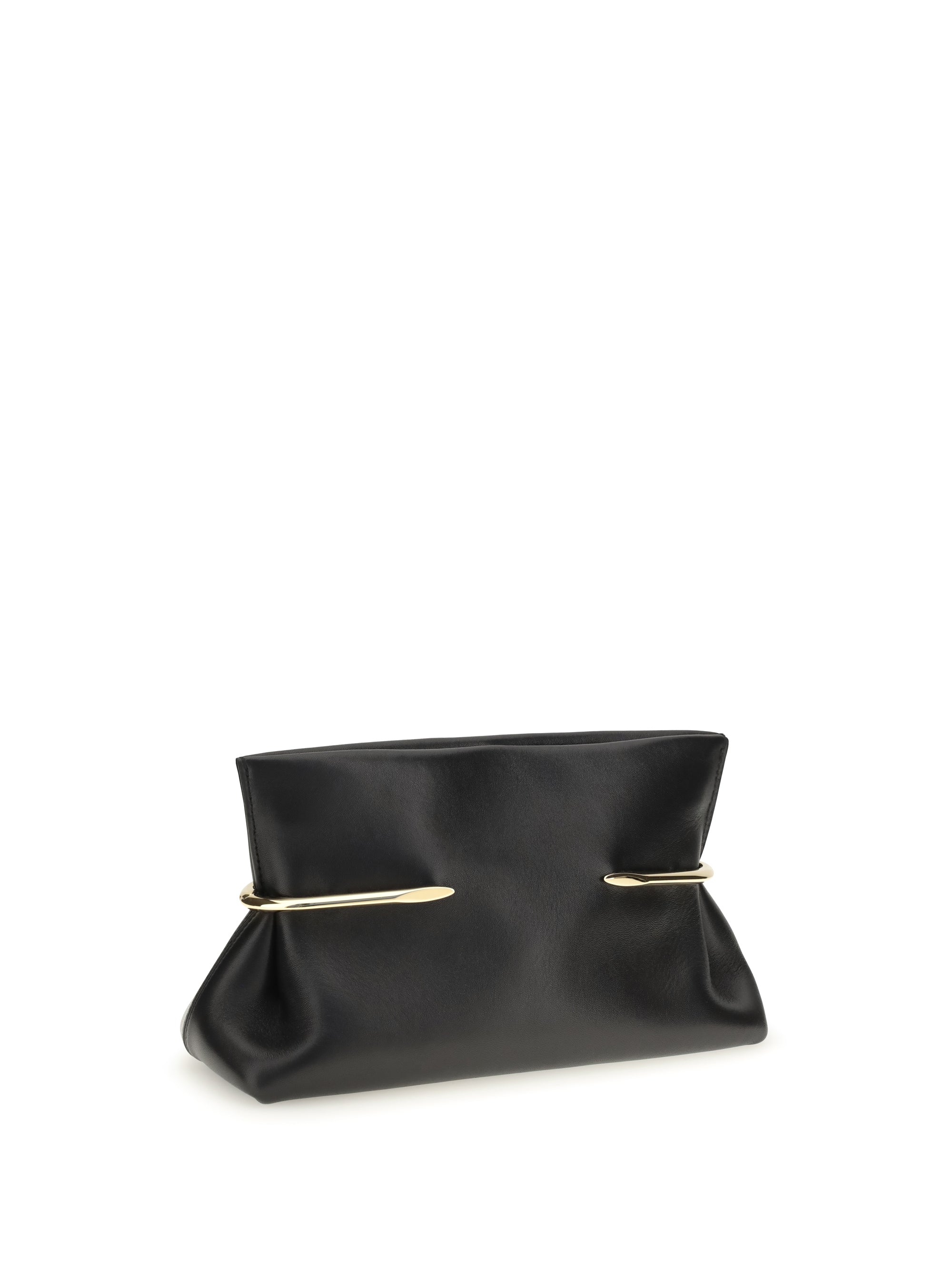 pinch soft clutch in nappa leather