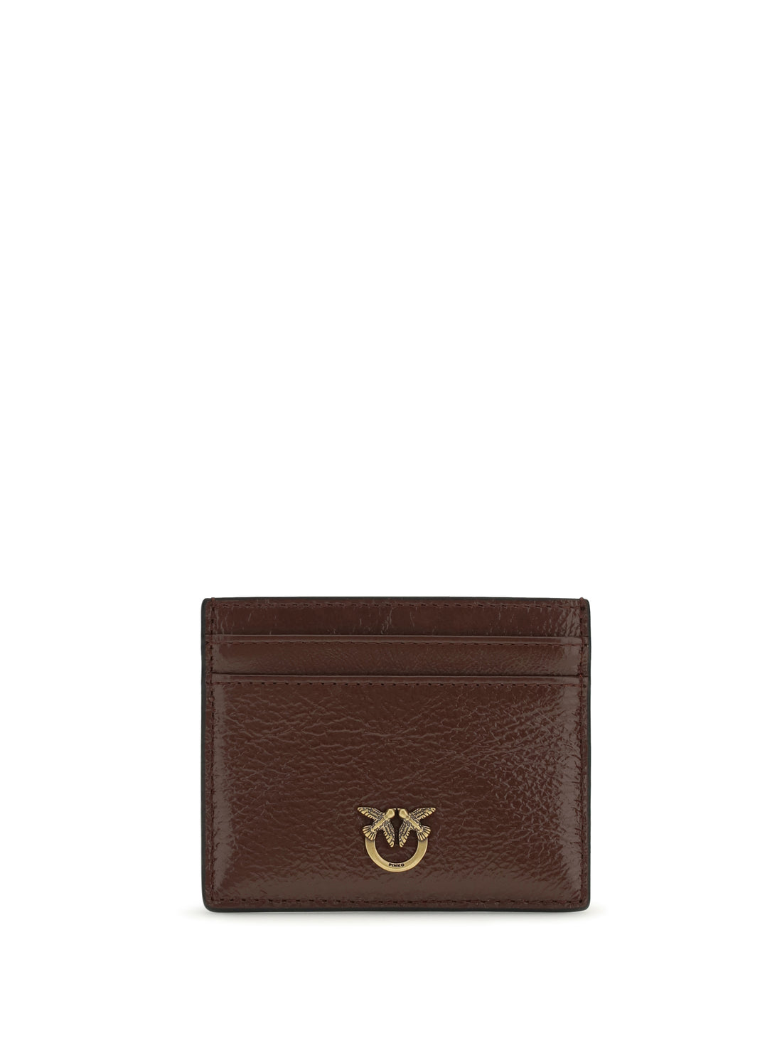 PINKO OS shiny leather card holder