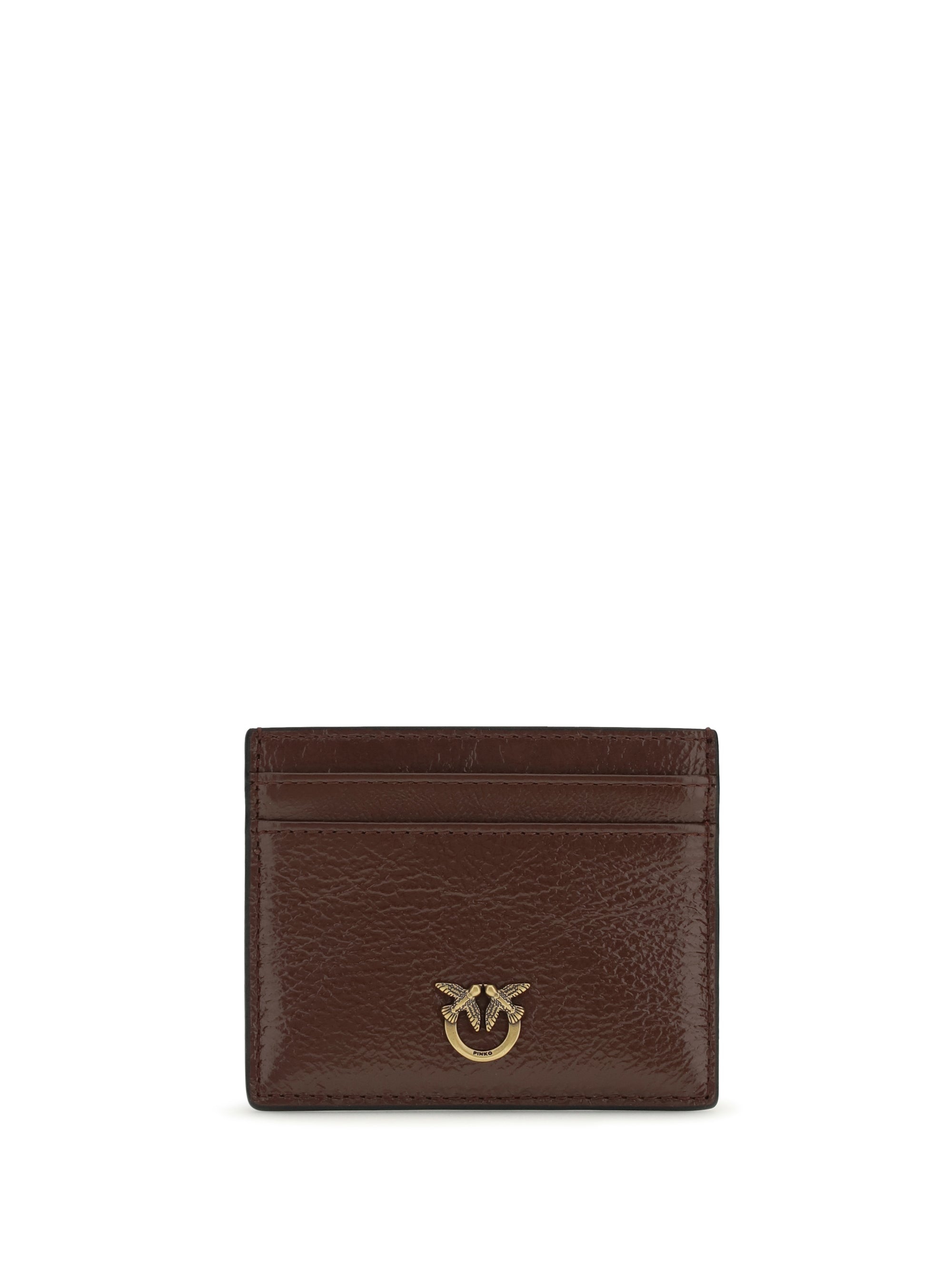 PINKO OS shiny leather card holder