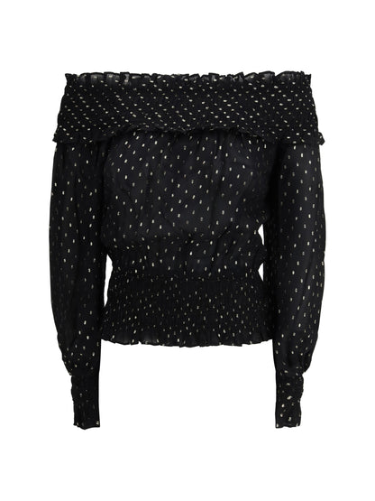 SELF-PORTRAIT 6 off-the-shoulder chiffon top