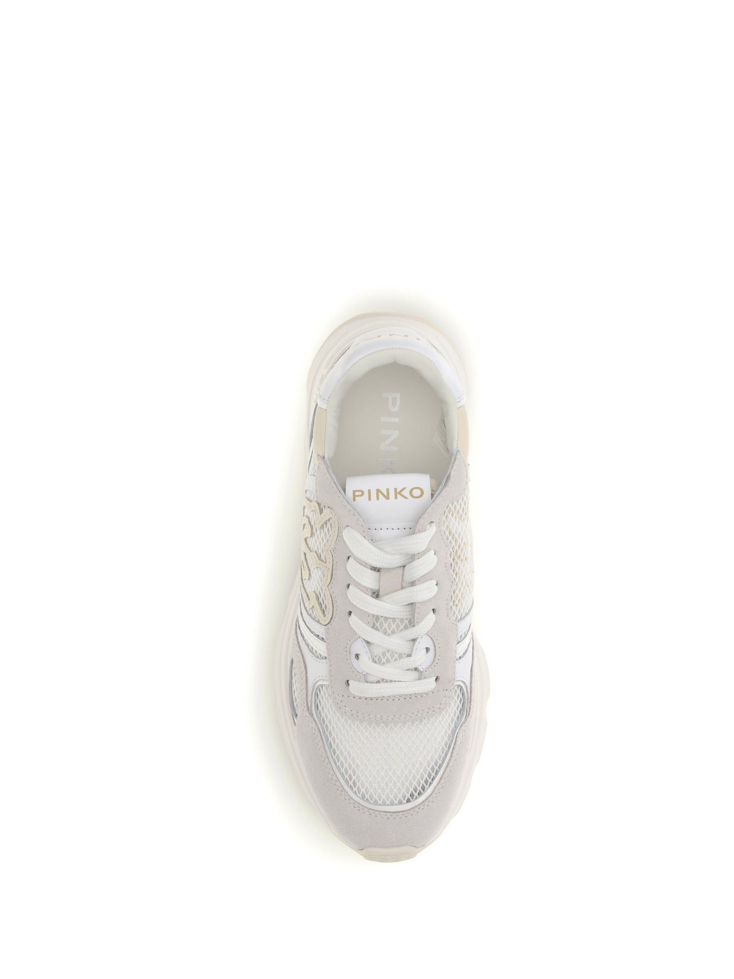 PINKO 36 leather zoe sneakers with mesh inserts