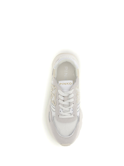 PINKO 36 leather zoe sneakers with mesh inserts